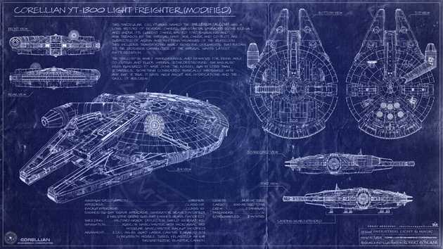 Star Wars Millenium Falcon Technical Blueprint